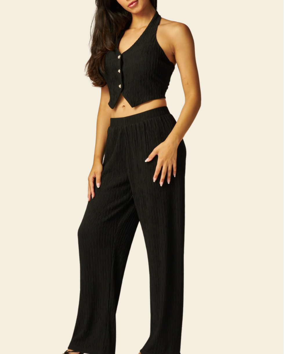 PLISSE VEST SET