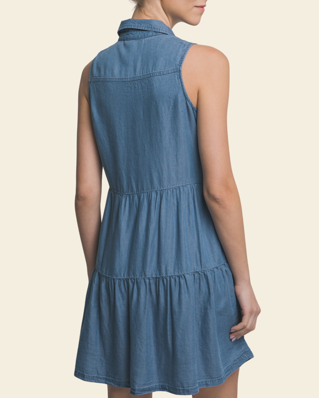BUTTON MINI DRESS
