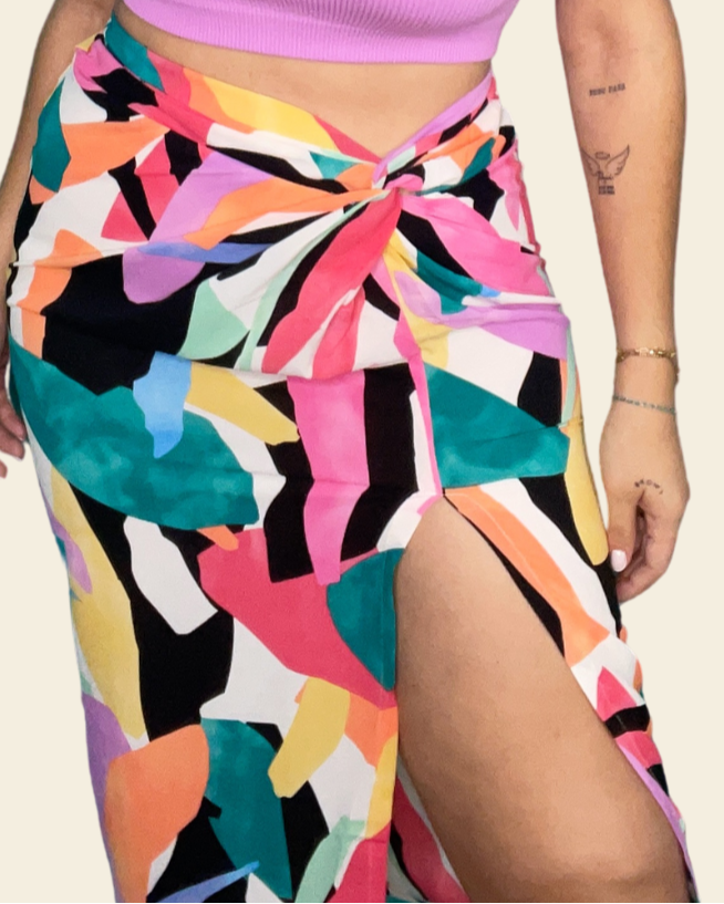 SKIRT COLOR PRINT