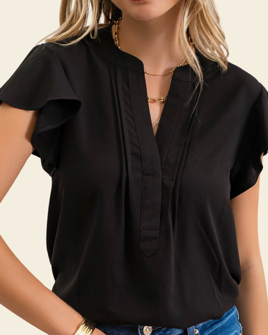PLEATED SLEEVE TOP