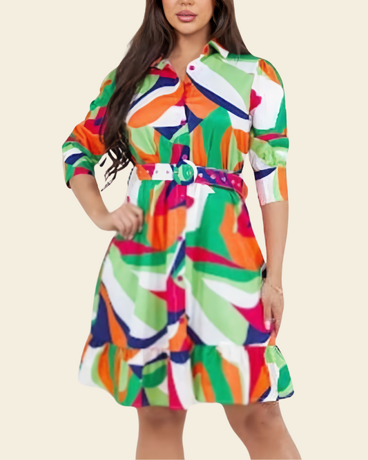 MULTI PRINT SHORT DRESS