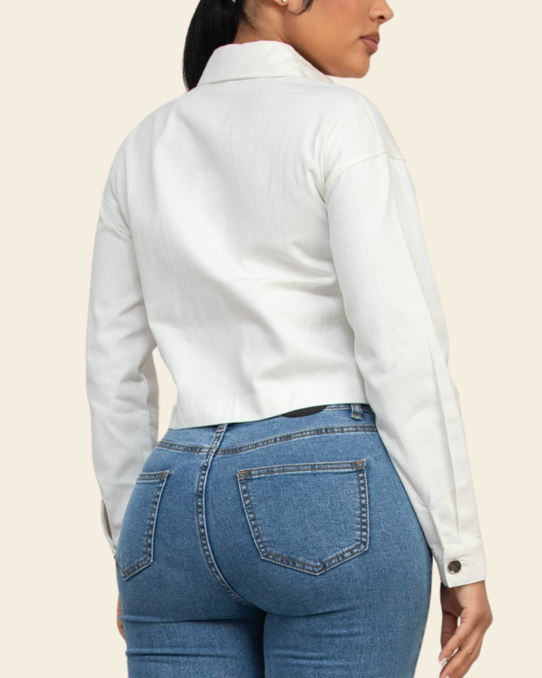 DIAMOND POCKETS LS BLOUSE
