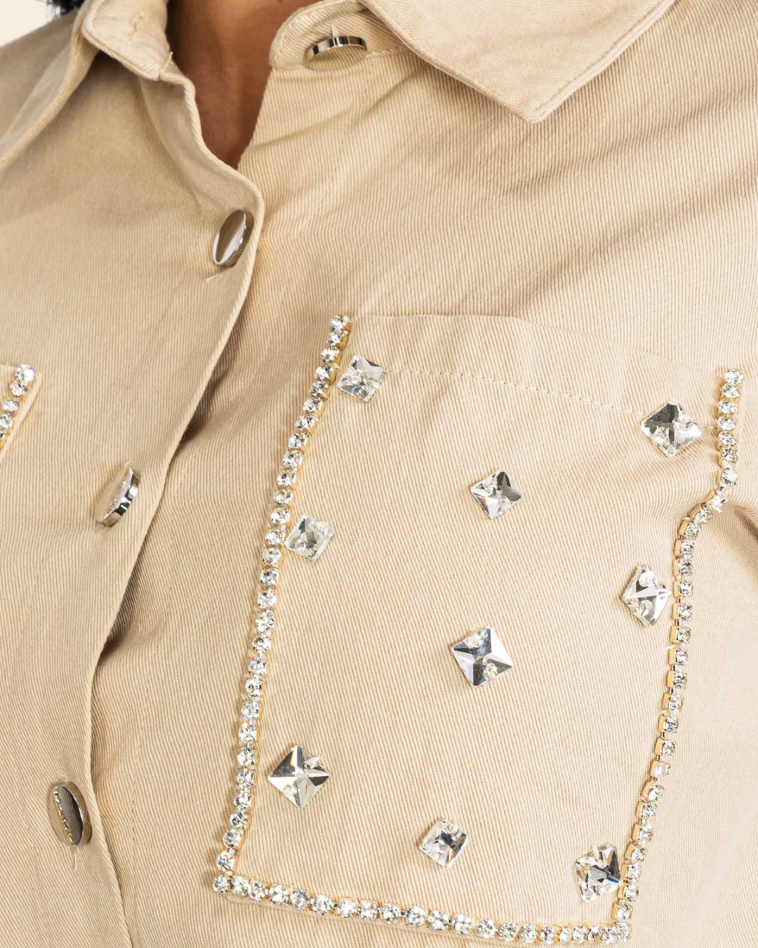 DIAMOND POCKETS LS BLOUSE