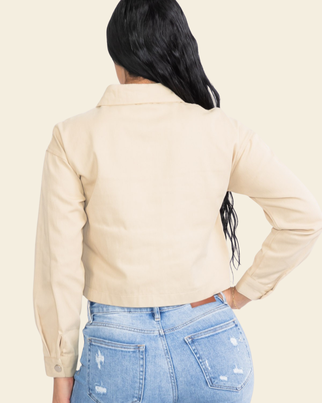 DIAMOND POCKETS LS BLOUSE