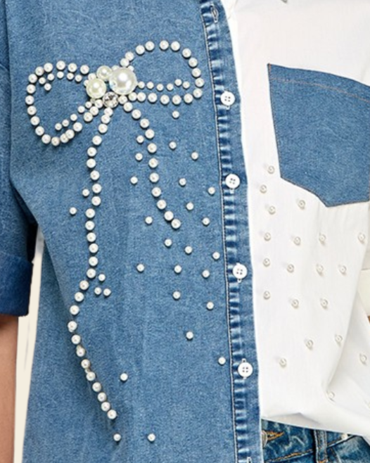 RHINESTONE BUTTON SHIRT