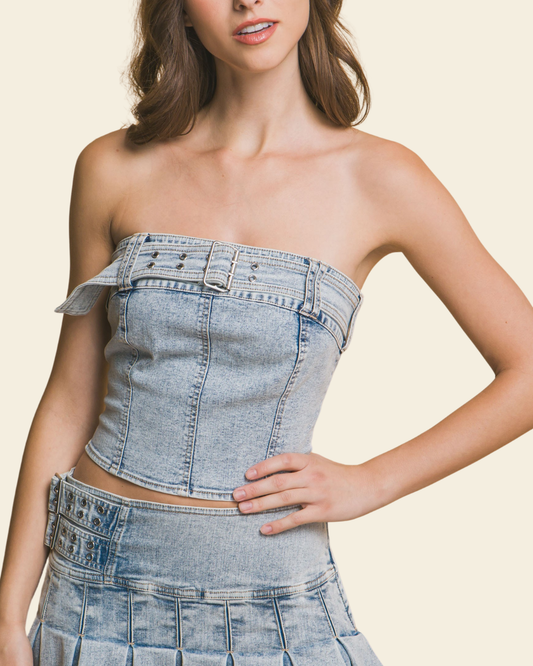 STRAPLESS BUCKLE BUSTIER