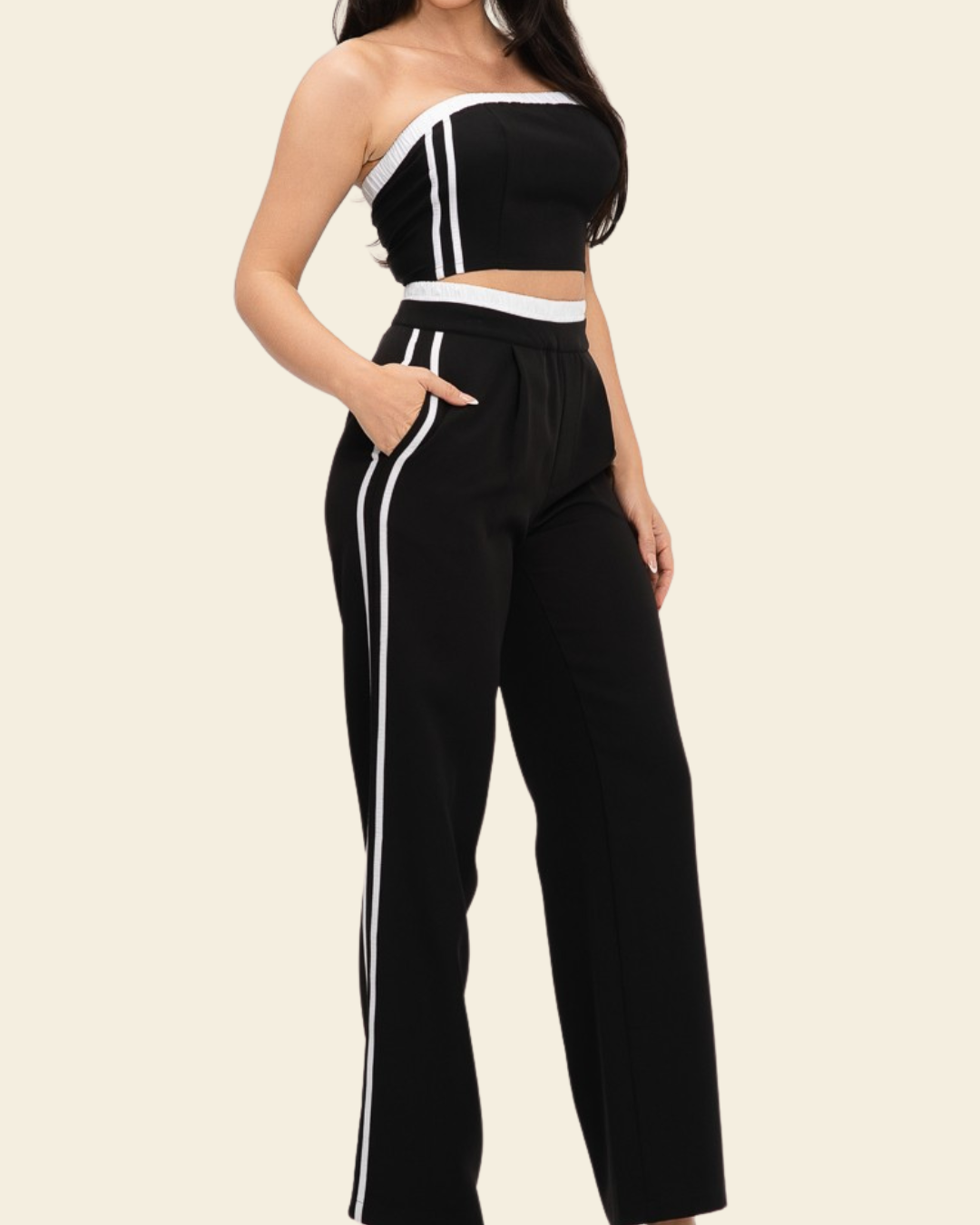 TOP PANT SET BLACK