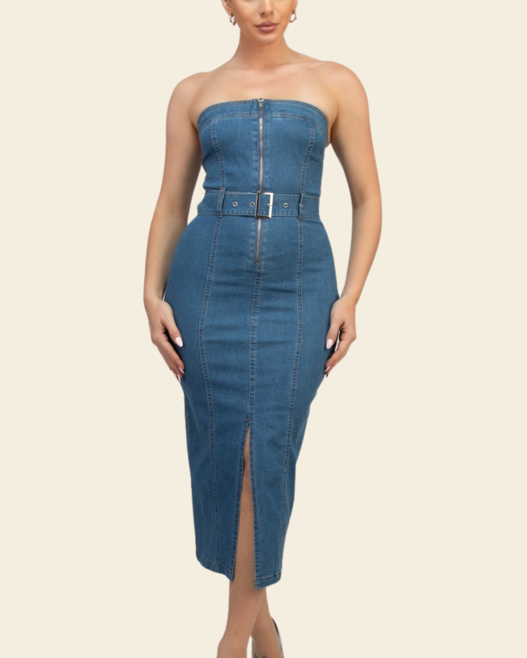 TUBE DENIM DRESS