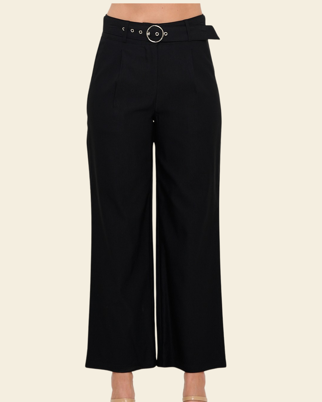 WAIST SELF BELTED PANTS
