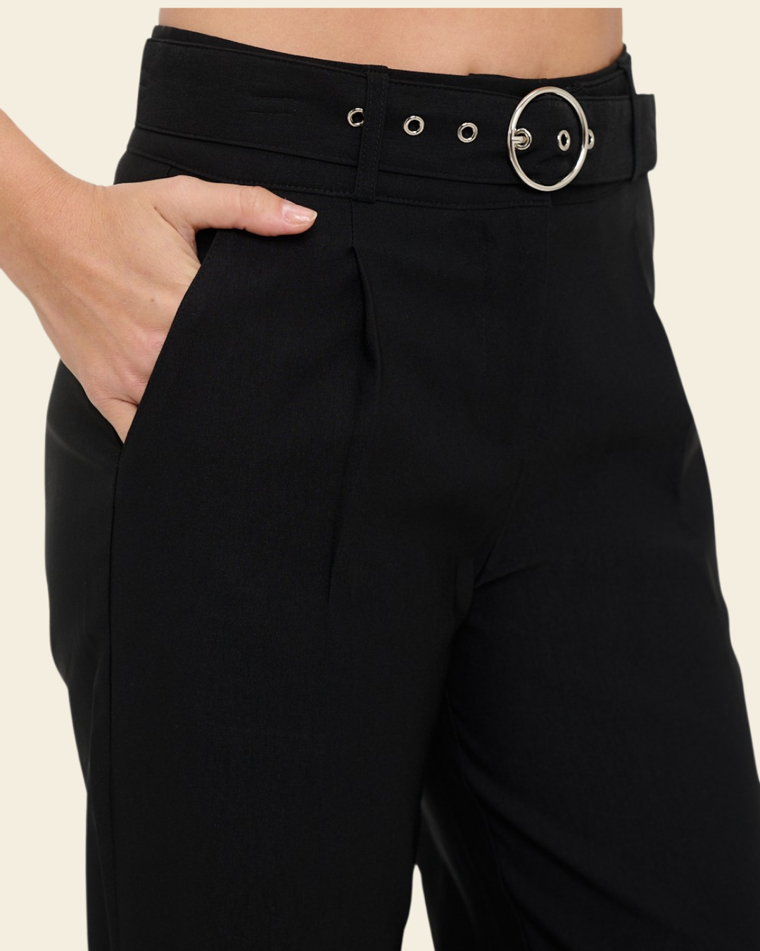 WAIST SELF BELTED PANTS