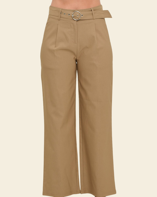 WAIST SELF BELTED PANTS