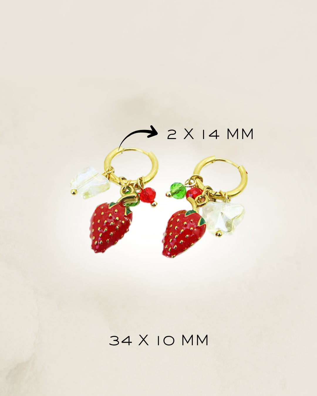 EARRING STRAWBERRY STAINLESS STEEL