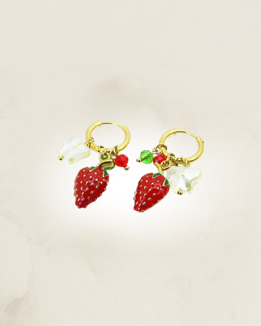 EARRING STRAWBERRY STAINLESS STEEL