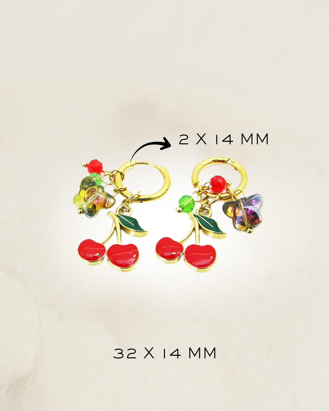 EARRING CHERRY S.STEEL
