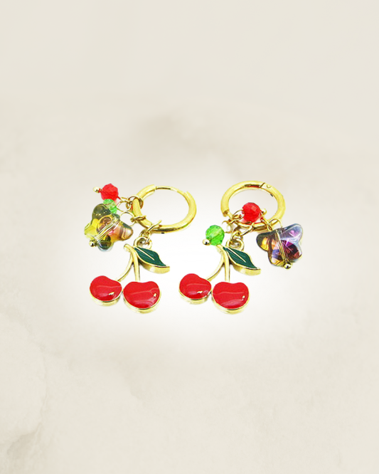EARRING CHERRY S.STEEL