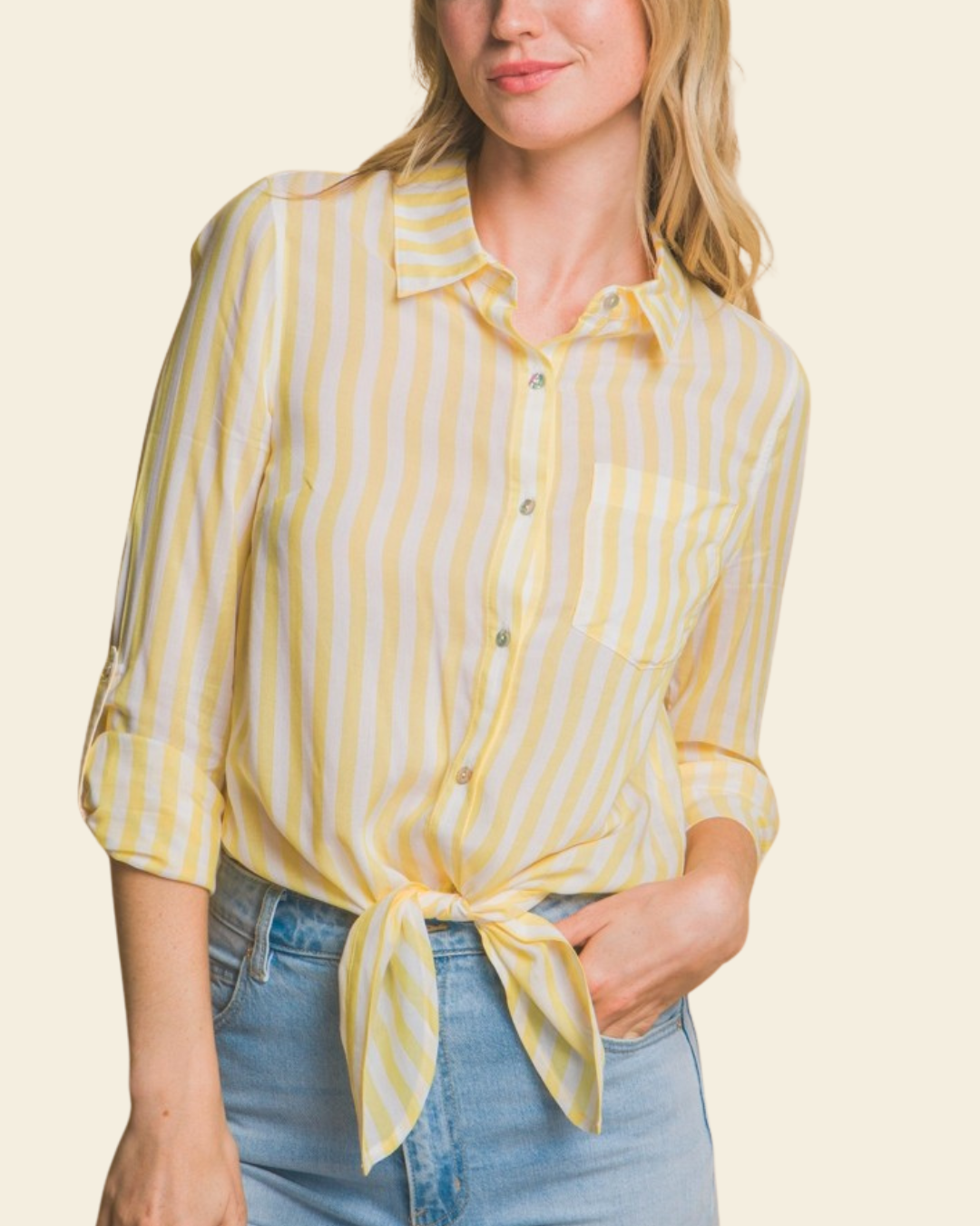TIE FRONT BD SHIRT