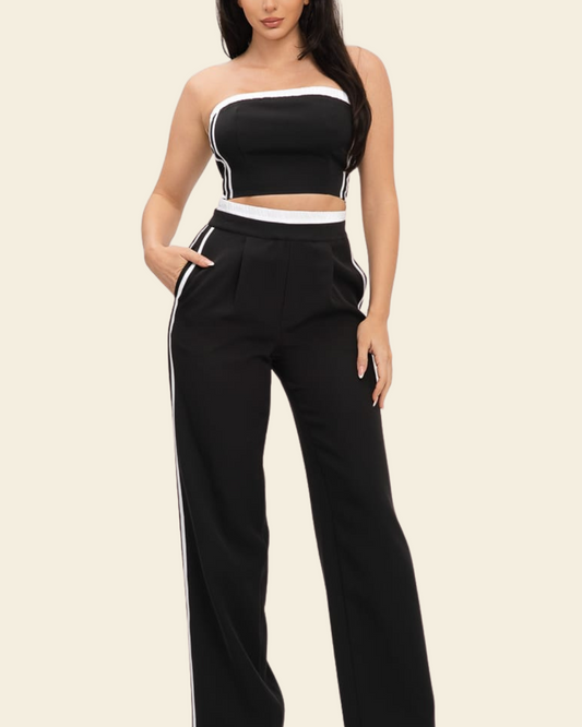 TOP PANT SET BLACK
