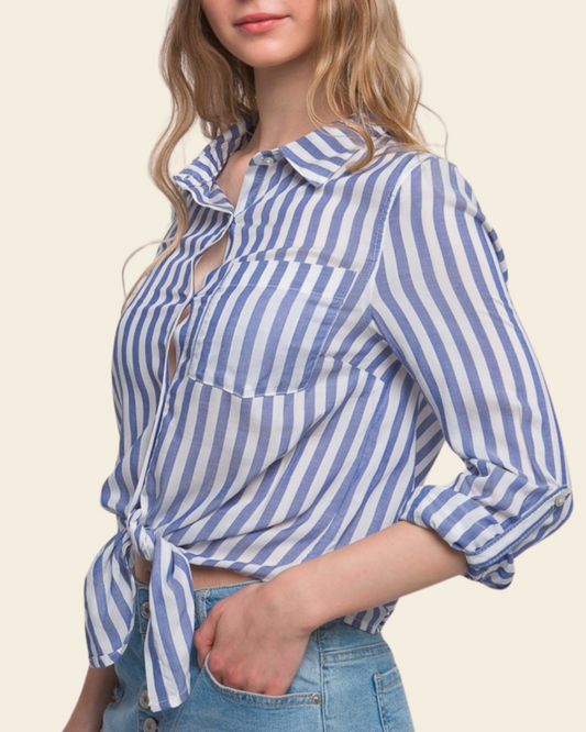 TIE FRONT BD SHIRT