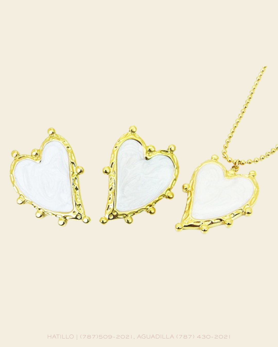 SET GOLD CHARM HEART