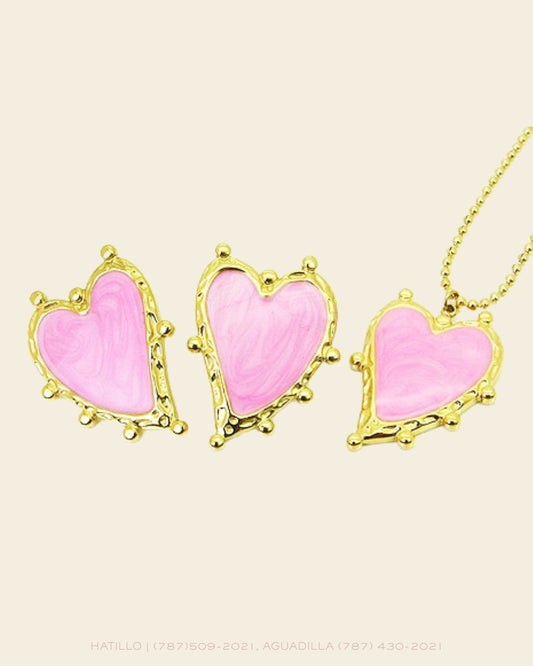 SET GOLD CHARM HEART