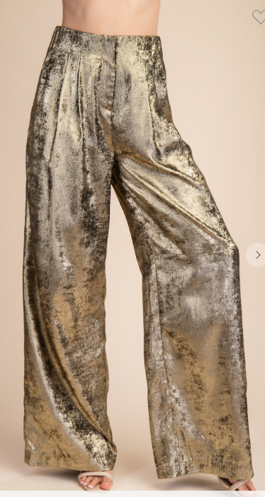 WIDE LEGS PANTS METALLIC